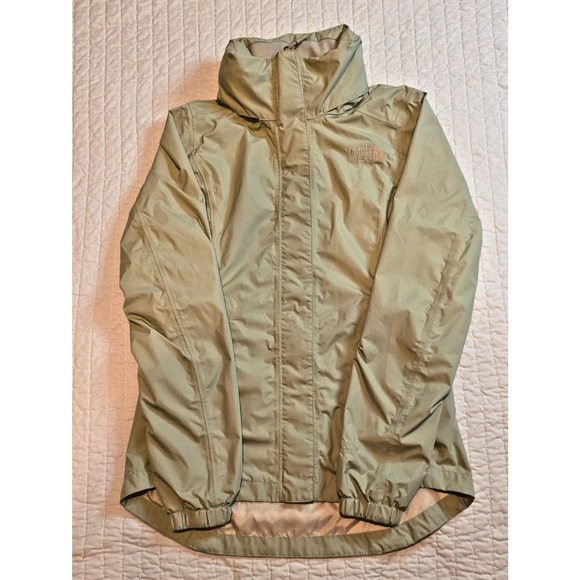 The North Face HyVent Tan Hooded Rain Jacket Full Zip XS Waterproof Jacket - Picture 16 of 16